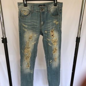 Embellish Skinny Ripped Jeans